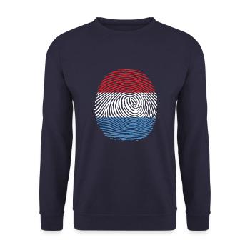 drapeau luxembourgeois fier - Sweat-shirt Unisexe - marine - Devant - Alina (178cm) & Michal (187cm)