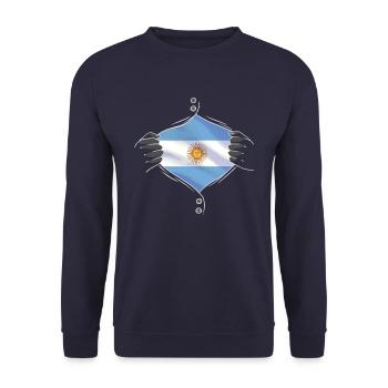 Le drapeau argentin fier - Sweat-shirt Unisexe - marine - Devant - Alina (178cm) & Michal (187cm)