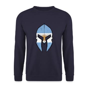 Drapeau argentin en casque de guerrier spartiate - Sweat-shirt Unisexe - marine - Devant - Alina (178cm) & Michal (187cm)