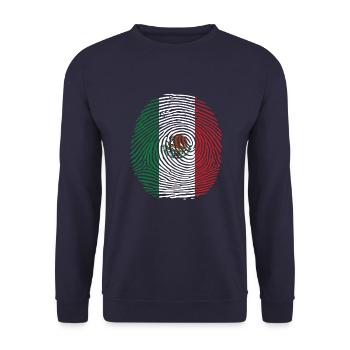 empreinte digitale du drapeau mexicain - Sweat-shirt Unisexe - marine - Devant - Alina (178cm) & Michal (187cm)