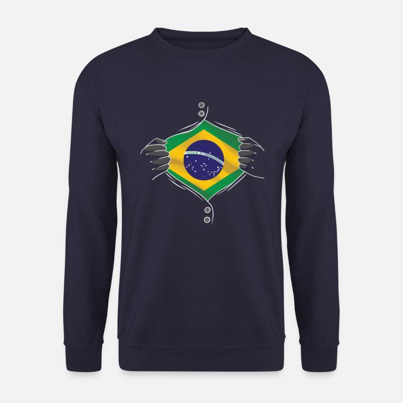 brazil flag proud - Unisex Pullover - Navy
