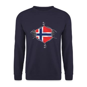 drapeau norvégien fier norvégien - Sweat-shirt Unisexe - marine - Devant - Alina (178cm) & Michal (187cm)