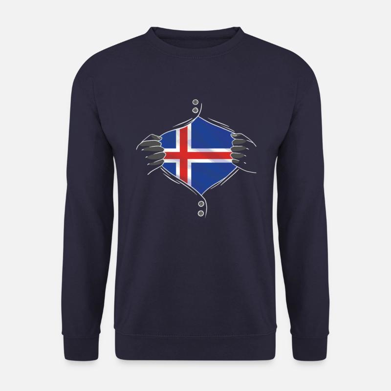 empreinte digitale du drapeau islandais - Sweat-shirt Unisexe - marine