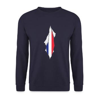 france flag proud french - Unisex Sweatshirt - navy - Front - Alina (178cm) & Michal (187cm)
