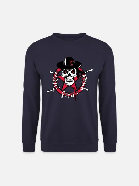 tete de mort breizh pirate breton chapeau 311 - Sweat-shirt Unisexe - marine
