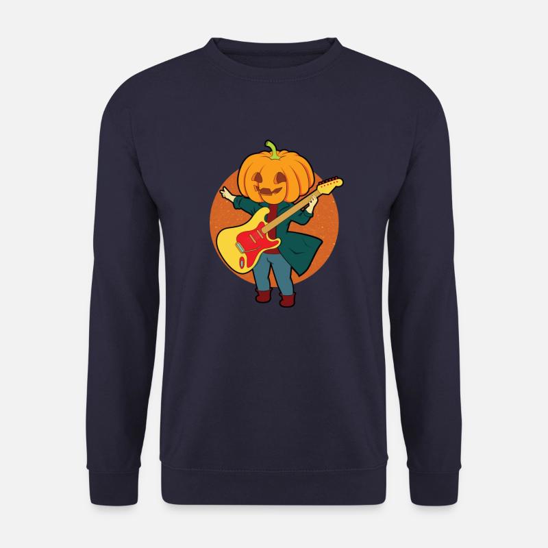 Kürbis Kopf Gitarrist Gitarre Musiker - Unisex Pullover - Navy