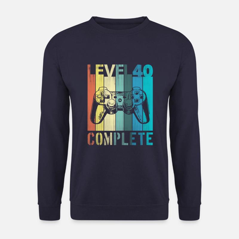 Herren 40. Geburtstag Junge Mann Level 40 Jahre - Unisex Pullover - Navy