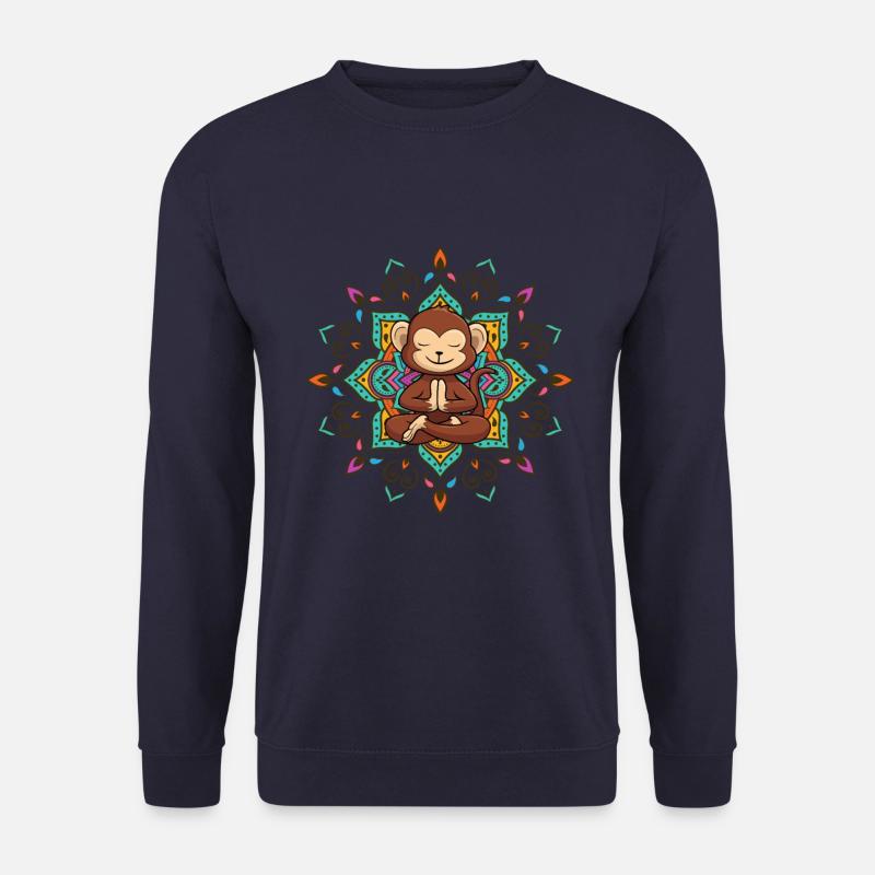 Meditierender Affe Mandala Yoga - Unisex Pullover - Navy
