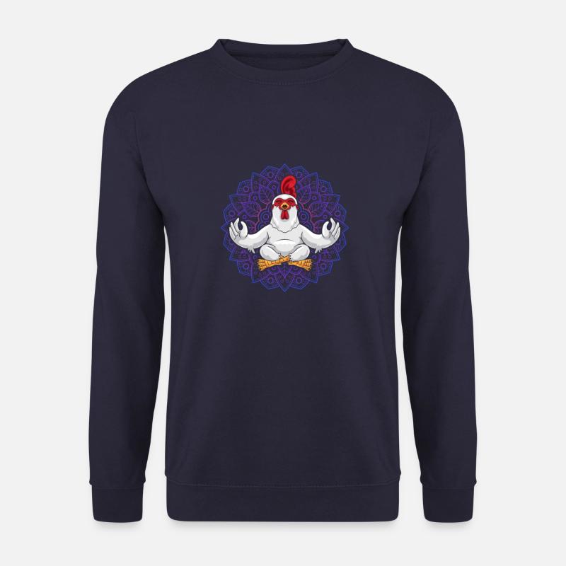 Meditierender Hahn Mandala Yoga - Unisex Pullover - Navy