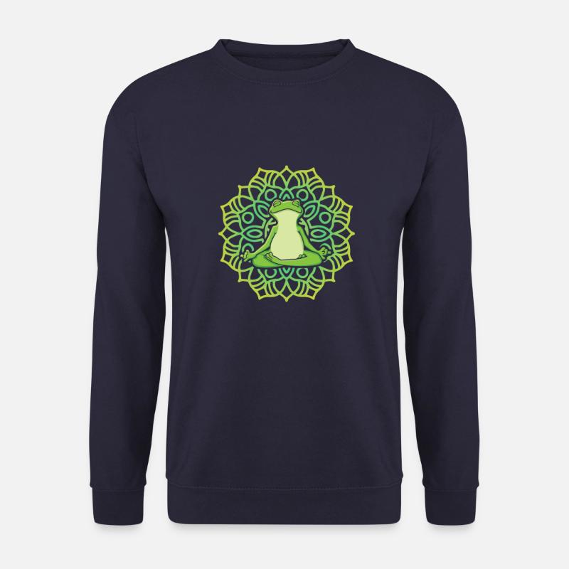 Meditierender Frosch Mandala Yoga - Unisex Pullover - Navy