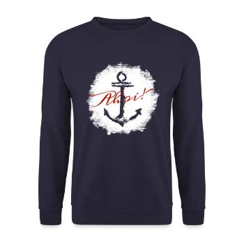 Ahoi! Ver. 1 - Unisex Pullover - Navy - Vorne - Alina (178cm) & Michal (187cm)