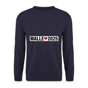 Malle 2025 Liebe Herz Mallorca - Unisex Pullover - Navy - Vorne - Alina (178cm) & Michal (187cm)