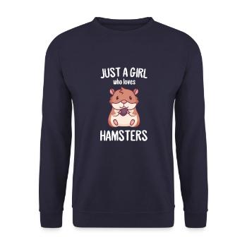 Girl the hamster loves hamster love - Unisex Sweatshirt - navy - Front - Alina (178cm) & Michal (187cm)