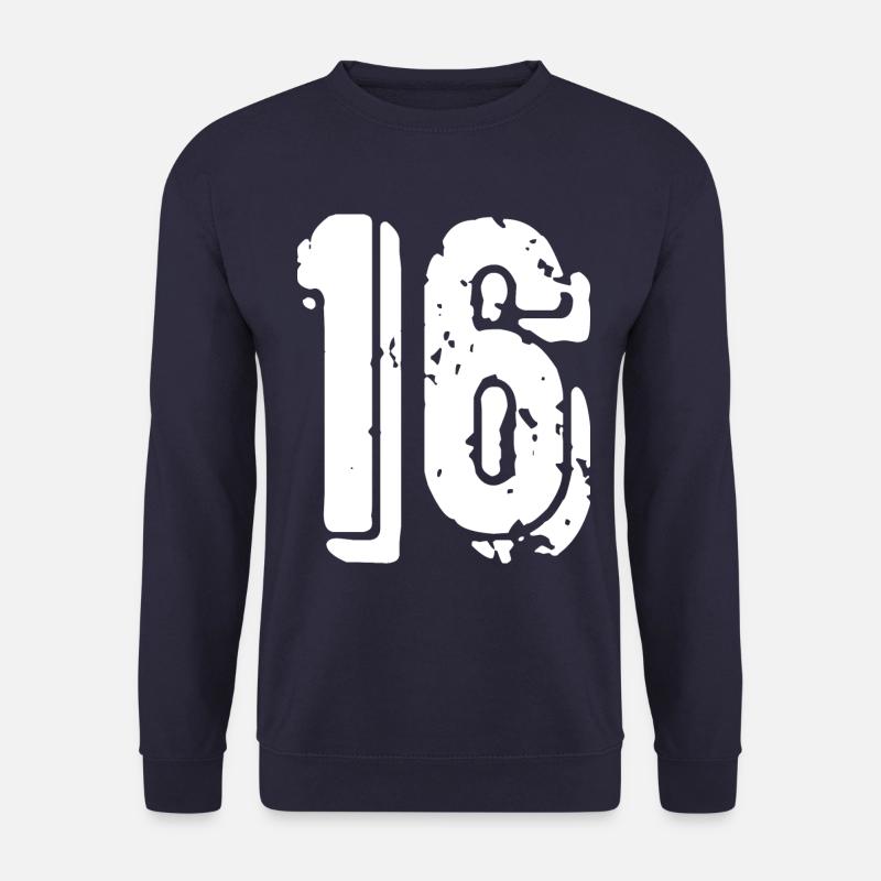 16 Zahl Trikot - Unisex Pullover - Navy