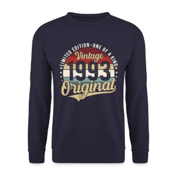 1993 Naissance vintage Anniversaire Rétro - Sweat-shirt Unisexe - marine - Devant - Alina (178cm) & Michal (187cm)