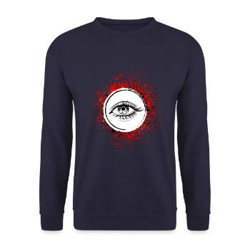 Augen symbol Wimpern - Unisex Pullover - Navy - Vorne - Alina (178cm) & Michal (187cm)