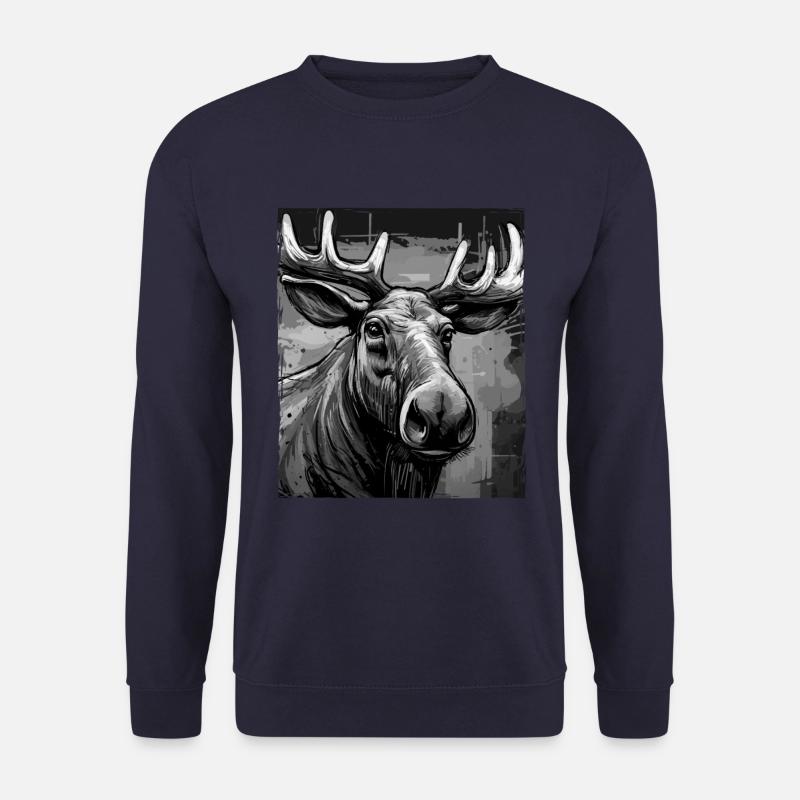 Elch Porträt - Unisex Pullover - Navy