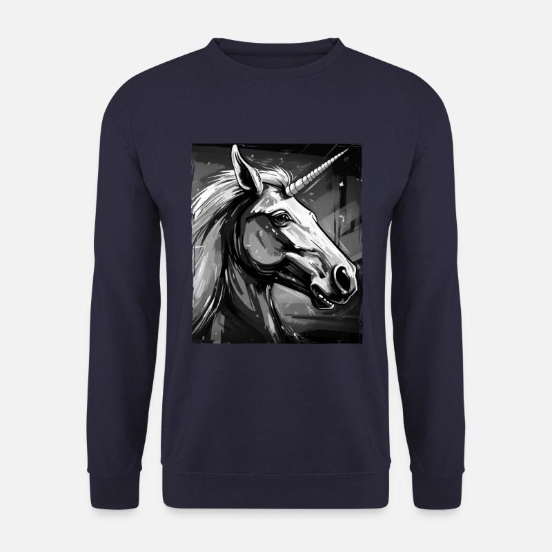 Einhorn Porträt - Unisex Pullover - Navy