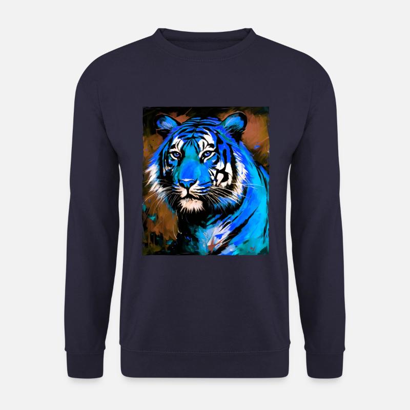 Tiger Porträt - Unisex Pullover - Navy