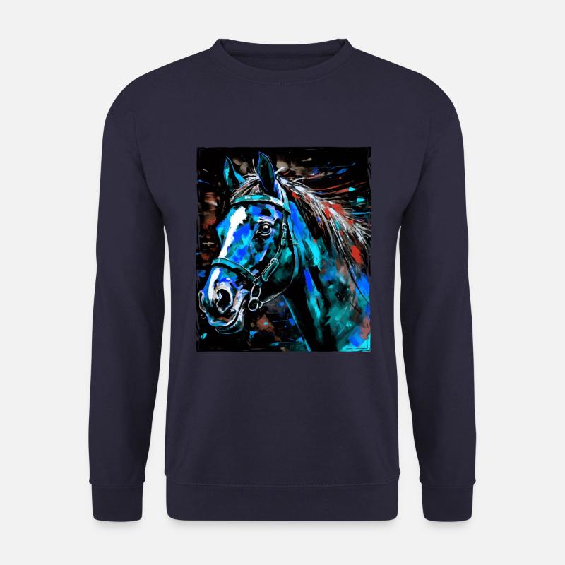Pferd Porträt - Unisex Pullover - Navy