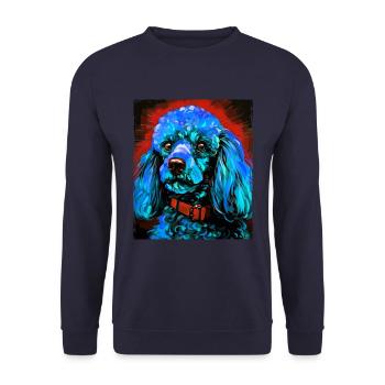 Caniche chien portrait - Sweat-shirt Unisexe - marine - Devant - Alina (178cm) & Michal (187cm)