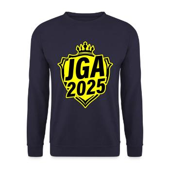 Jga 2025 Junggesellen Abschied - Unisex Pullover - Navy - Vorne - Alina (178cm) & Michal (187cm)