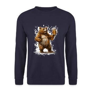 Bear Beer Funny - Unisex Sweatshirt - navy - Front - Alina (178cm) & Michal (187cm)