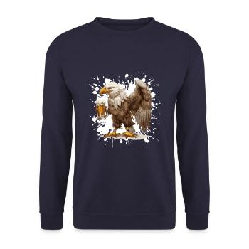 Eagle Beer Funny - Unisex Sweatshirt - navy - Front - Alina (178cm) & Michal (187cm)