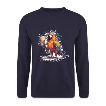 Bière Parrot Drôle - Sweat-shirt Unisexe - marine - Devant - Alina (178cm) & Michal (187cm)