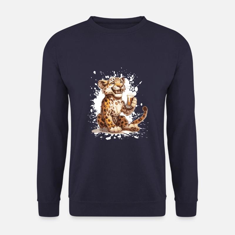 Leopard Bier Lustig - Unisex Pullover - Navy