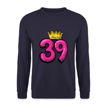 39 Number Crown - Unisex Sweatshirt - navy - Front - Alina (178cm) & Michal (187cm)