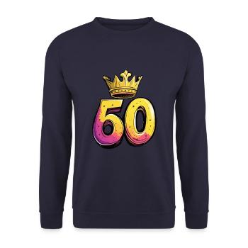60 Number Crown - Unisex Sweatshirt - navy - Front - Alina (178cm) & Michal (187cm)