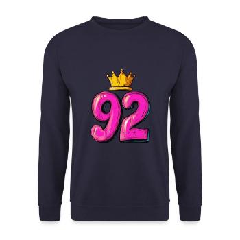 92 Number Krone - Unisex Sweatshirt - navy - Front - Alina (178cm) & Michal (187cm)