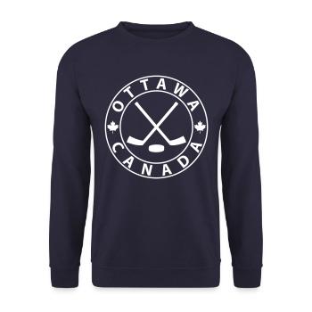 Ottawa Ice Hockey - Unisex Sweatshirt - navy - Front - Alina (178cm) & Michal (187cm)