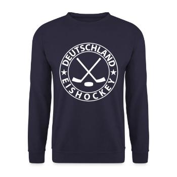 Deutschland Eishockey - Unisex Pullover - Navy - Vorne - Alina (178cm) & Michal (187cm)