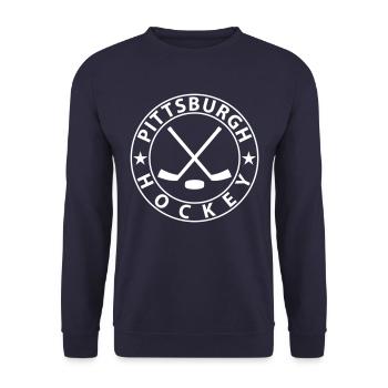 Pittsburgh Ice Hockey - Unisex Sweatshirt - navy - Front - Alina (178cm) & Michal (187cm)