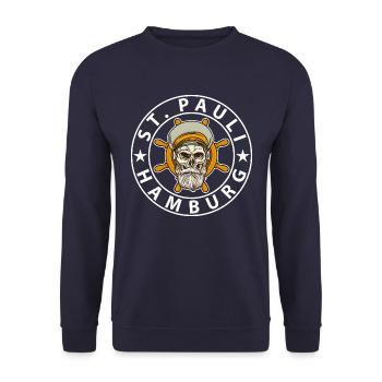 St. Pauli Hamburg - Unisex Pullover - Navy - Vorne - Alina (178cm) & Michal (187cm)