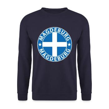 Magdeburg - Unisex Pullover - Navy - Vorne - Alina (178cm) & Michal (187cm)