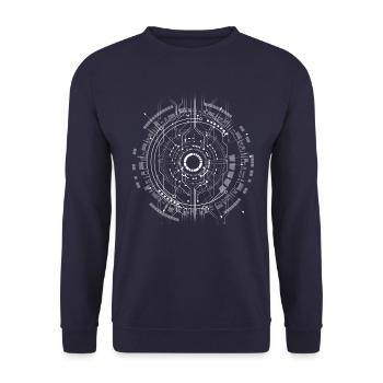 computer board core cpu pc code program nerd lo - Unisex Sweatshirt - navy - Front - Alina (178cm) & Michal (187cm)