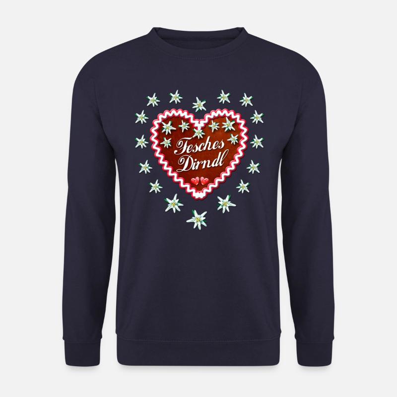 26 Lebkuchenherz Fesches Dirndl verliebte Herzen - Unisex Pullover - Navy