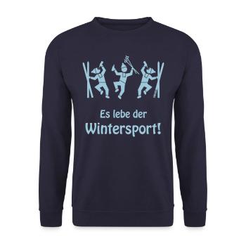 Es Lebe Der Wintersport! (Après Ski Party / Apres) - Unisex Pullover - Navy - Vorne - Alina (178cm) & Michal (187cm)