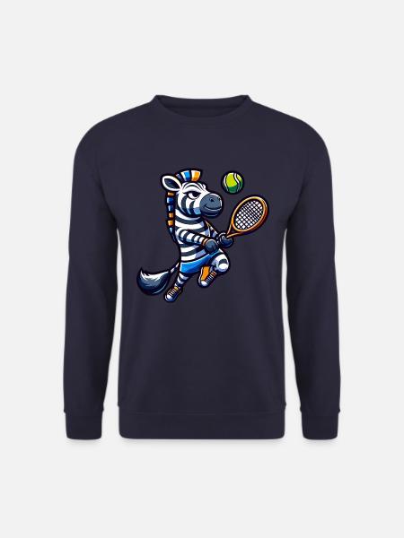 Zebra Tennis Player Serve - Unisex Sweatshirt - navy