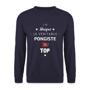 Le véritable Pongiste au top - Sweat-shirt Unisexe - marine - Devant - Alina (178cm) & Michal (187cm)