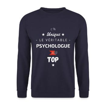 Le véritable psychologue au top - Sweat-shirt Unisexe - marine - Devant - Alina (178cm) & Michal (187cm)