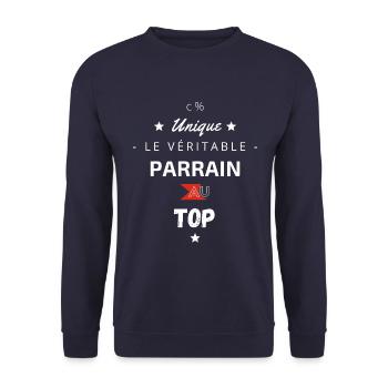 Le Véritable Parrain au top - Sweat-shirt Unisexe - marine - Devant - Alina (178cm) & Michal (187cm)