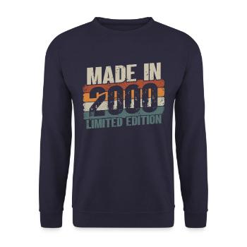 Jahrgang 2000 geboren 21 Geburtstag - Unisex Pullover - Navy - Vorne - Alina (178cm) & Michal (187cm)