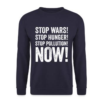 Peace Food Per Planet Earth Environmental Protection - Unisex Sweatshirt - navy - Front - Alina (178cm) & Michal (187cm)