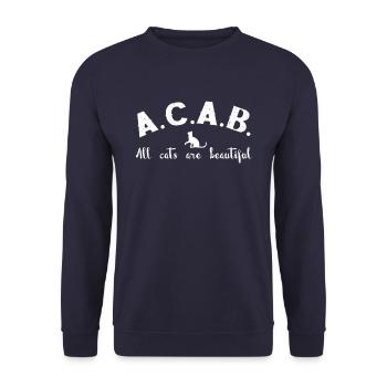 All Cats are Beautiful - Unisex Pullover - Navy - Vorne - Alina (178cm) & Michal (187cm)