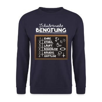 Lehrer, Lehrerinnen - Lustiger Spruch - Geschenk - Unisex Pullover - Navy - Vorne - Alina (178cm) & Michal (187cm)