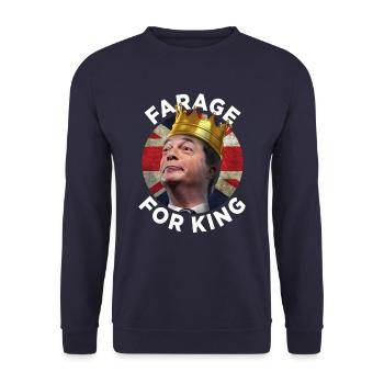 Nigel Farage pour le roi de Grande-Bretagne - Sweat-shirt Unisexe - marine - Devant - Alina (178cm) & Michal (187cm)